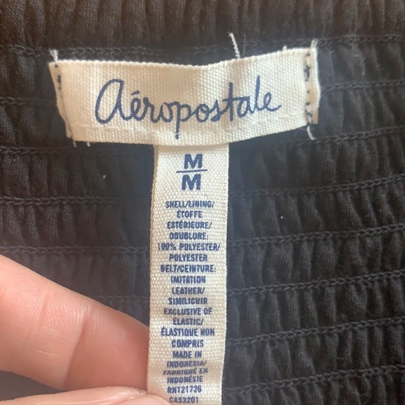 Aeropostale Tiered Ruffle Dress Spaghetti Straps Chiffon Black Medium M - Picture 6 of 10